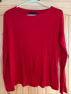 Grace Elements Red Long Sleeve Crewneck Top